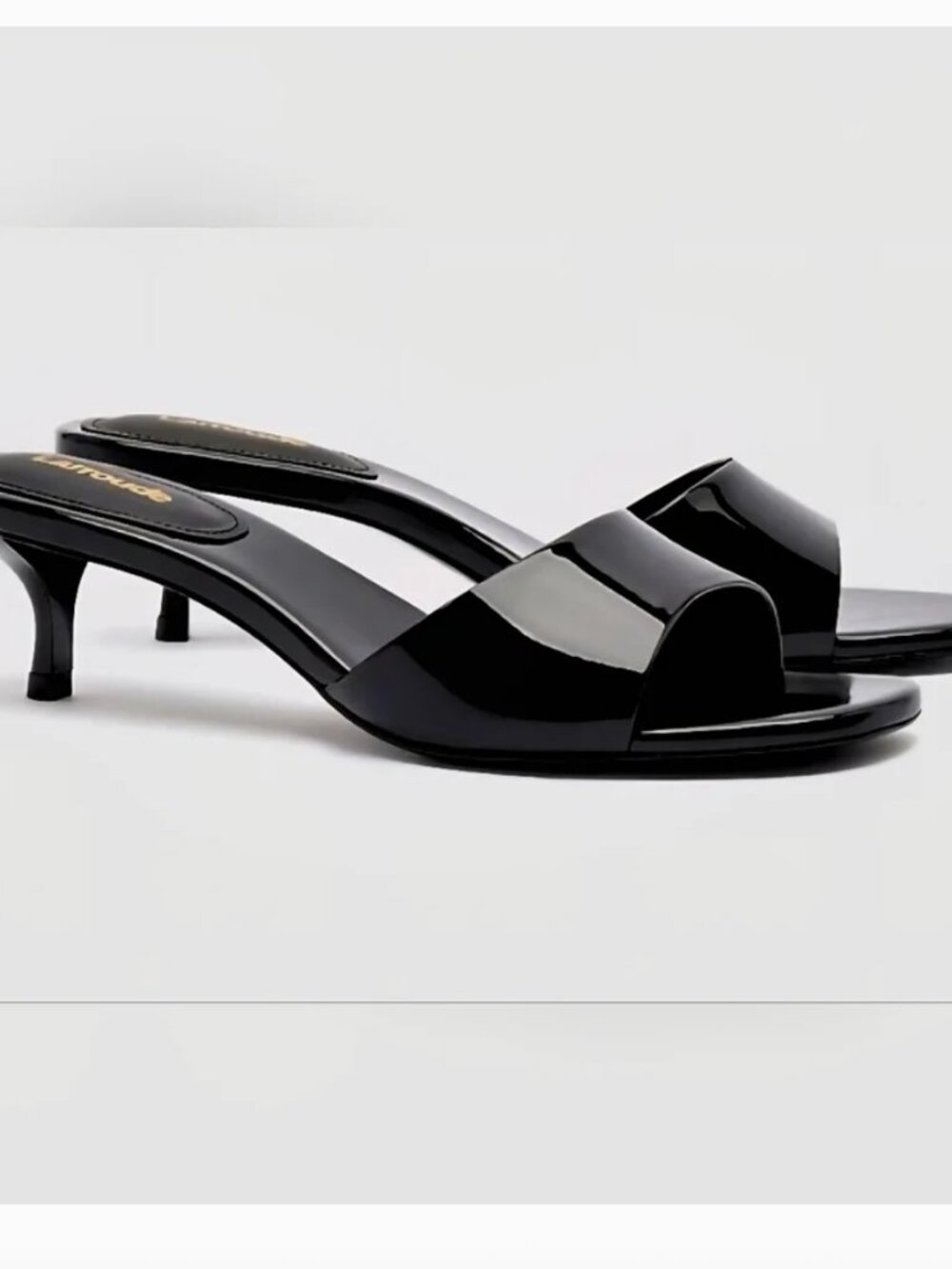 Larroude patent leather kitten heel, size 6.5